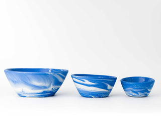 HAAND Cloudware Nested Bowl Set – 3-Piece Handcrafted Porcelain Bowl Collection