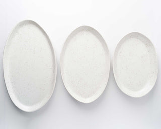 HAAND Oval Platter Set – 3-Piece Handcrafted Porcelain Serving Collection