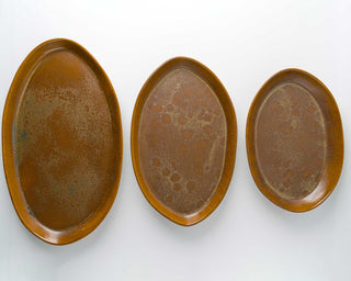 HAAND Oval Platter Set – 3-Piece Handcrafted Porcelain Serving Collection