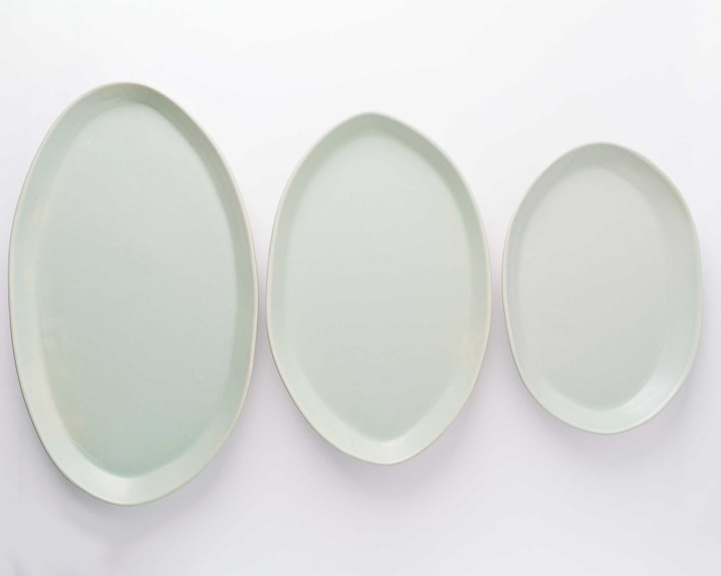 HAAND Oval Platter Set – 3-Piece Handcrafted Porcelain Serving Collection