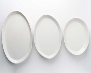 HAAND Oval Platter Set – 3-Piece Handcrafted Porcelain Serving Collection