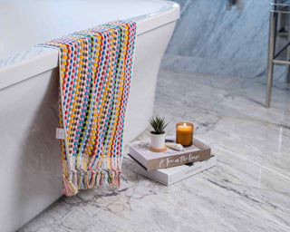 Pom Pom Hand Towel | Organic Turkish Cotton Plush Jacquard Towel
