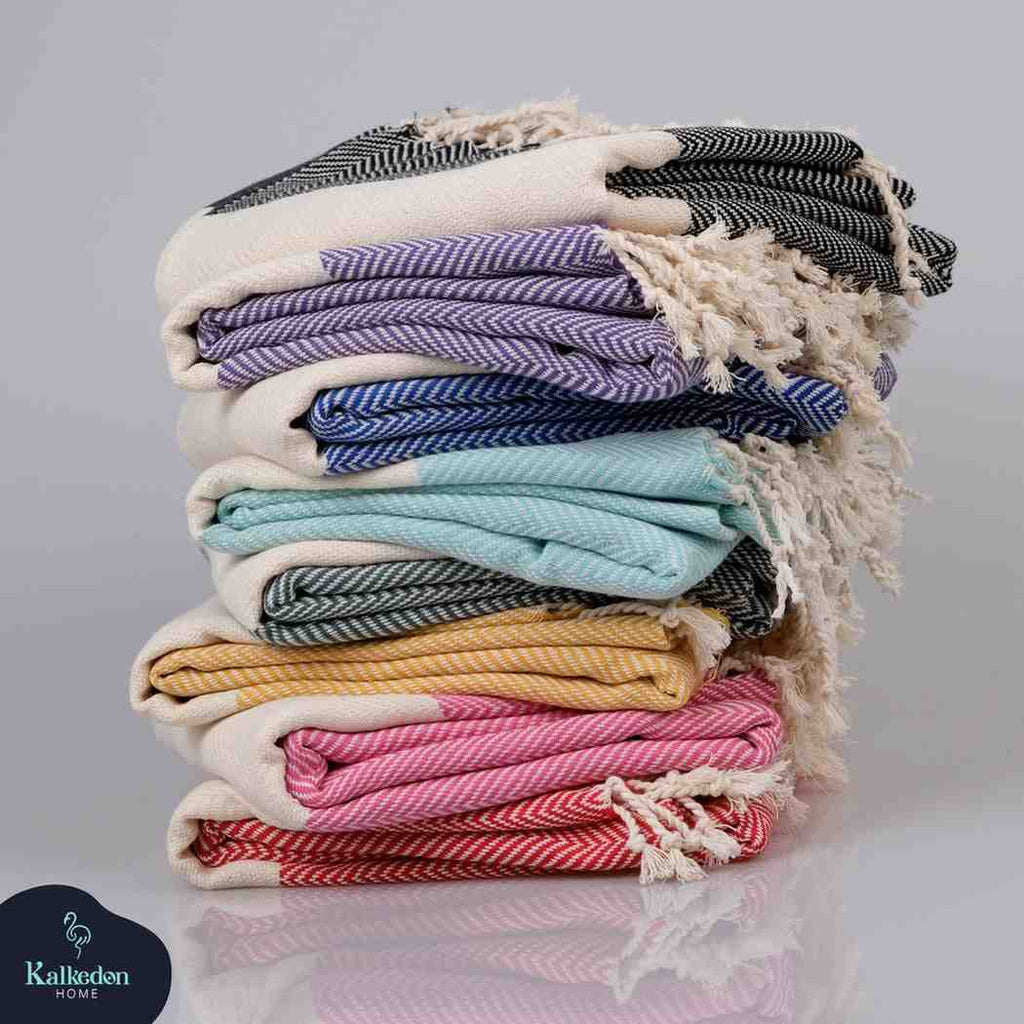 Herringbone Turkish Towel | Oversized Sand-Resistant Cotton Towel