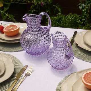 Hobnail Glass Jug in Lilac Bloom – 2 Liter