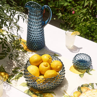 Hobnail Glass Bowl in Midnight Blue – Large