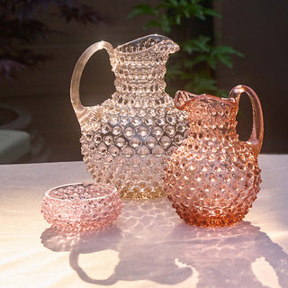Hobnail Glass Jug in Apricot Chiffon – 2 Liter