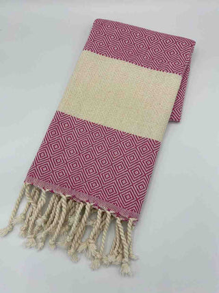 Diamond Hand Towel | Oversized Cotton Diamond Weave Towel