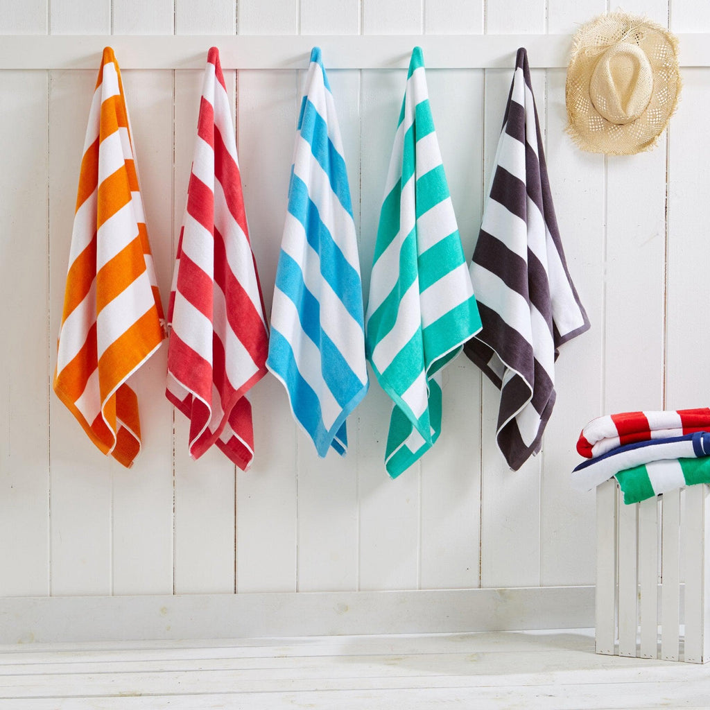 Elegant Cotton Velour Cabana Stripe Beach Towel – Novia Collection