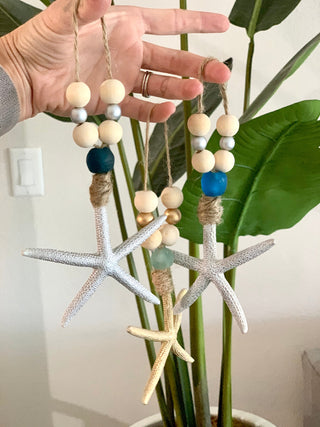 Sea Side Gilded Oyster or Starfish Ornaments – Set of 3