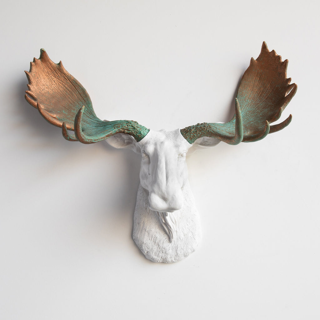 Sculpted Faux Moose Head Wall Decor