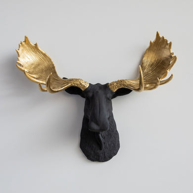 Sculpted Faux Moose Head Wall Decor
