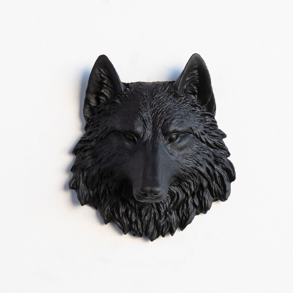 Sculpted Mini Faux Wolf Head Wall Decor
