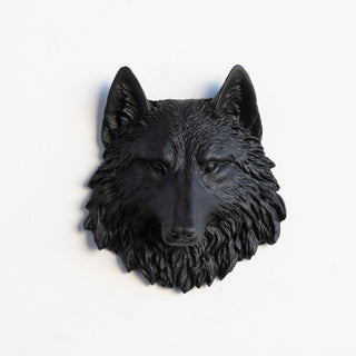 Sculpted Mini Faux Wolf Head Wall Decor