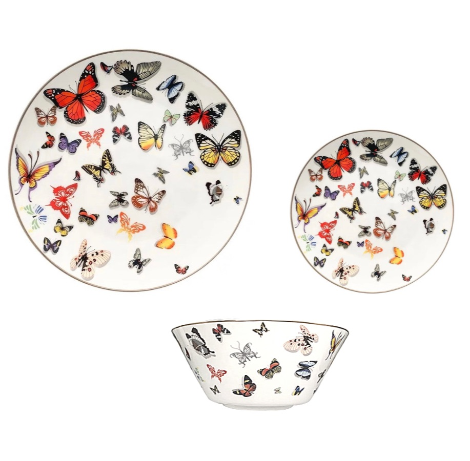 Butterfly Bone China Dish Set Service for 4