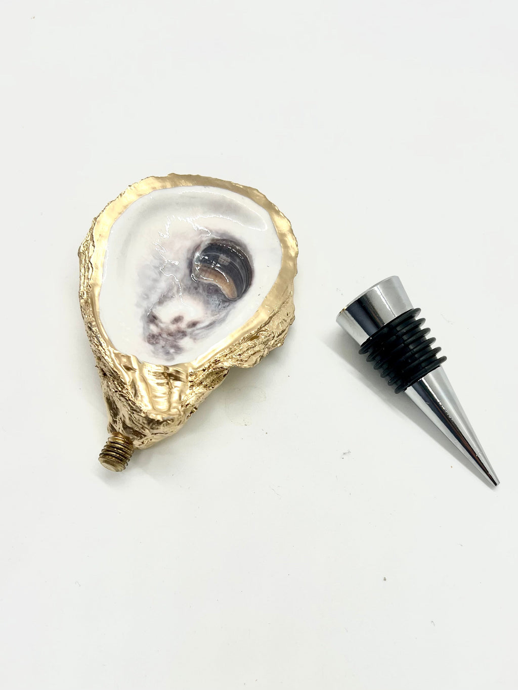 Gold Gilded Oyster Wine Stopper
