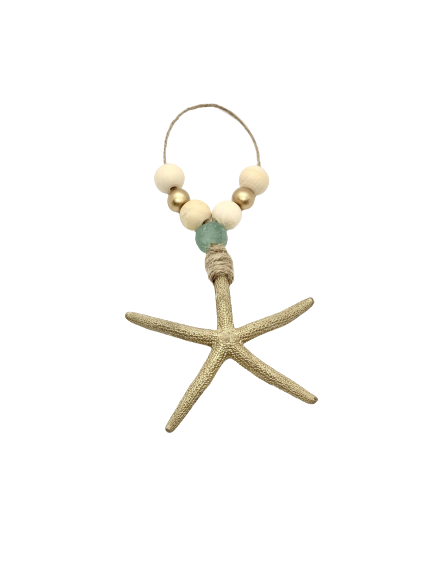 Sea Side Gilded Oyster or Starfish Ornaments – Set of 3