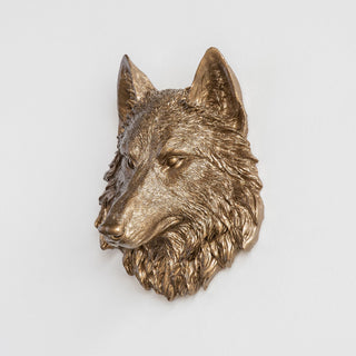 Sculpted Mini Faux Wolf Head Wall Decor