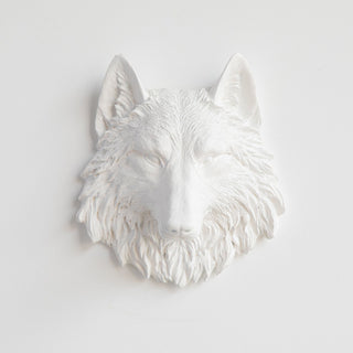 Sculpted Mini Faux Wolf Head Wall Decor