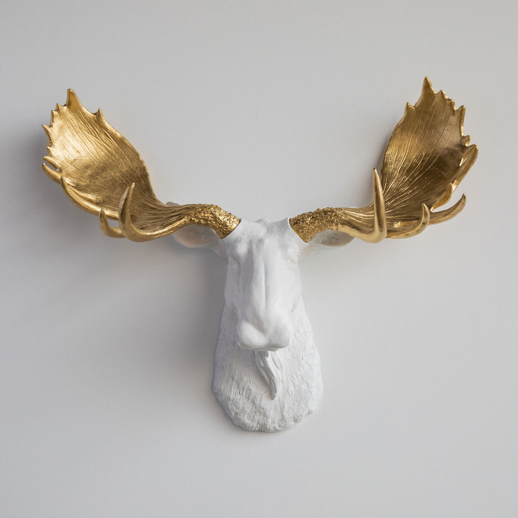 Sculpted Faux Moose Head Wall Decor