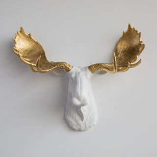 Sculpted Faux Moose Head Wall Decor