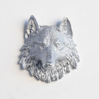Sculpted Mini Faux Wolf Head Wall Decor