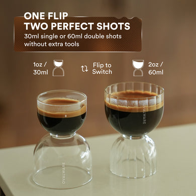 Stackable Espresso Shot Glasses with Measurements – Set of 2