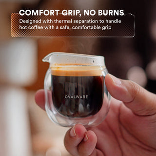 Double-Wall Espresso Pouring Glasses with Spout – Set of 2