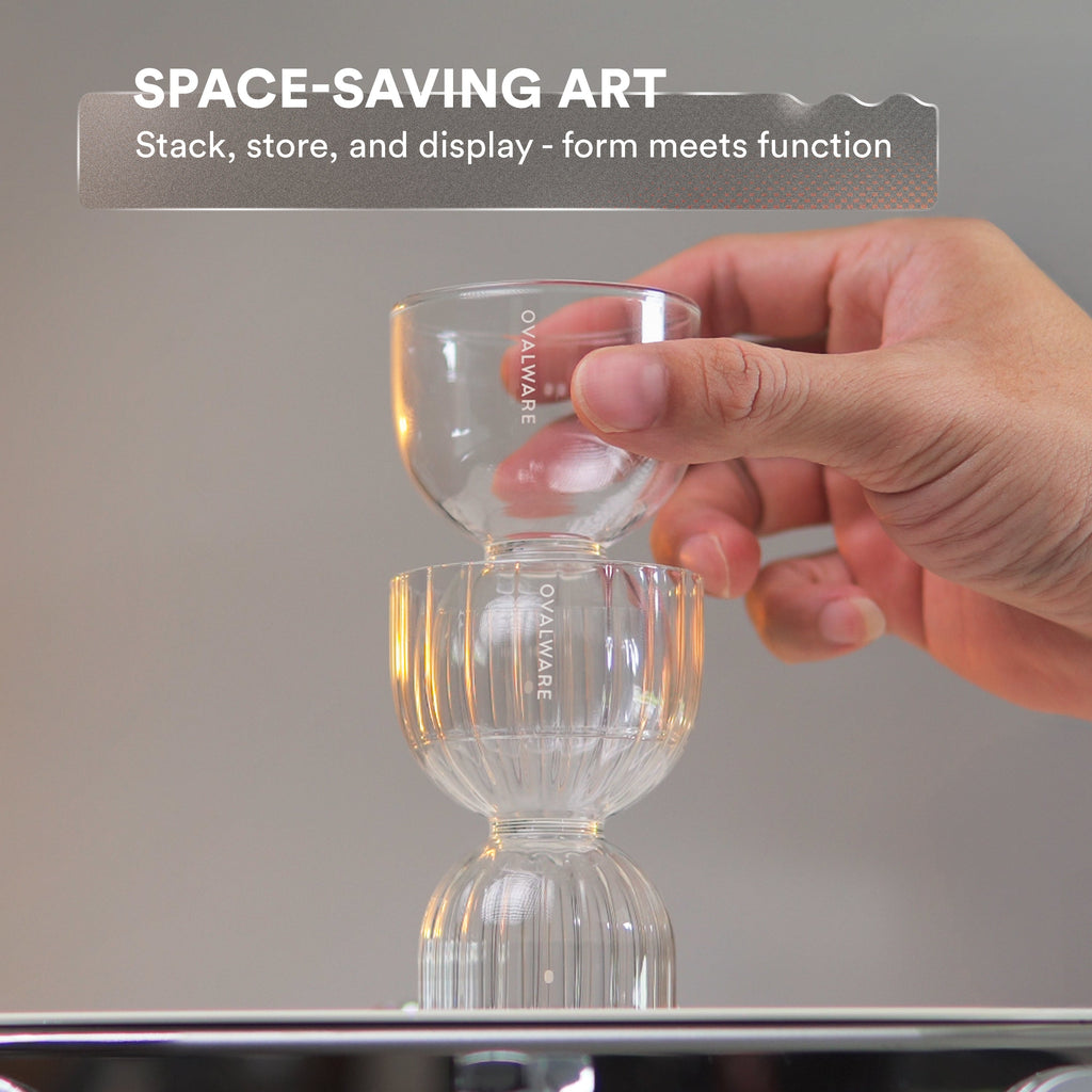 Stackable Espresso Shot Glasses with Measurements – Set of 2