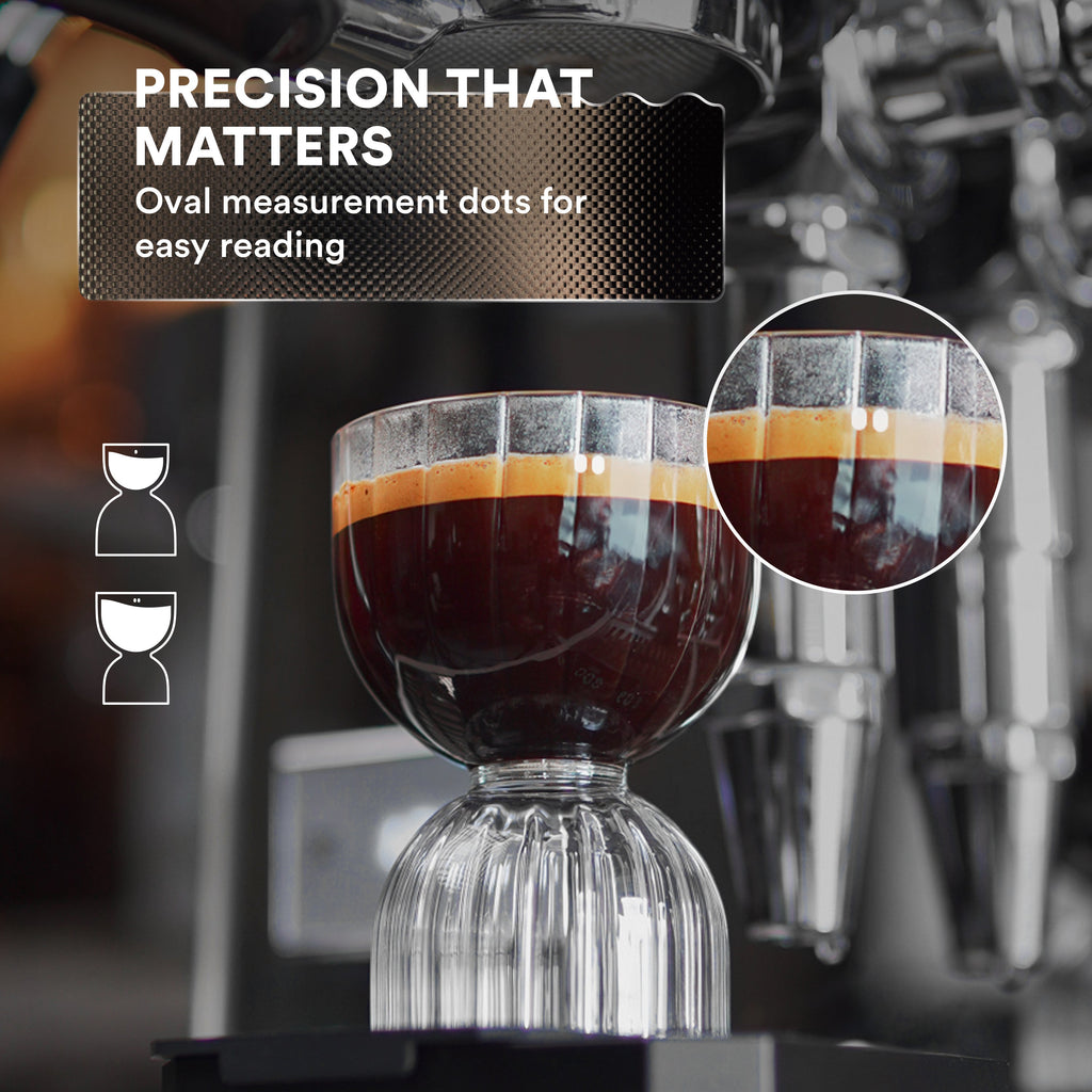 Stackable Espresso Shot Glasses with Measurements – Set of 2