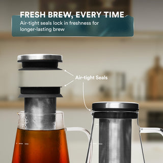 Glass Cold Brew Coffee Maker with Filter – 34 oz or 50.7 oz