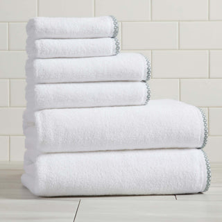 Elegant Cotton Border-Stitched Towel Set – Valery Collection (6-Piece)