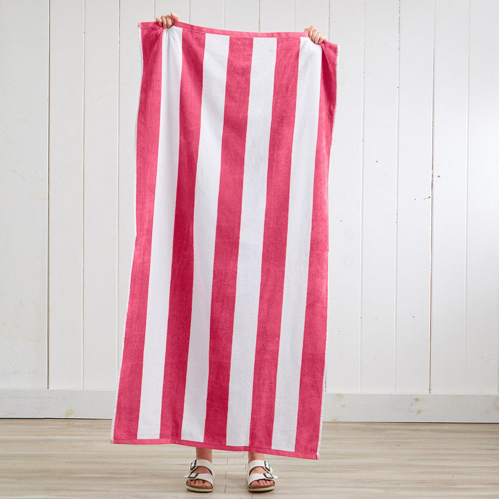Elegant Cotton Velour Cabana Stripe Beach Towel – Novia Collection