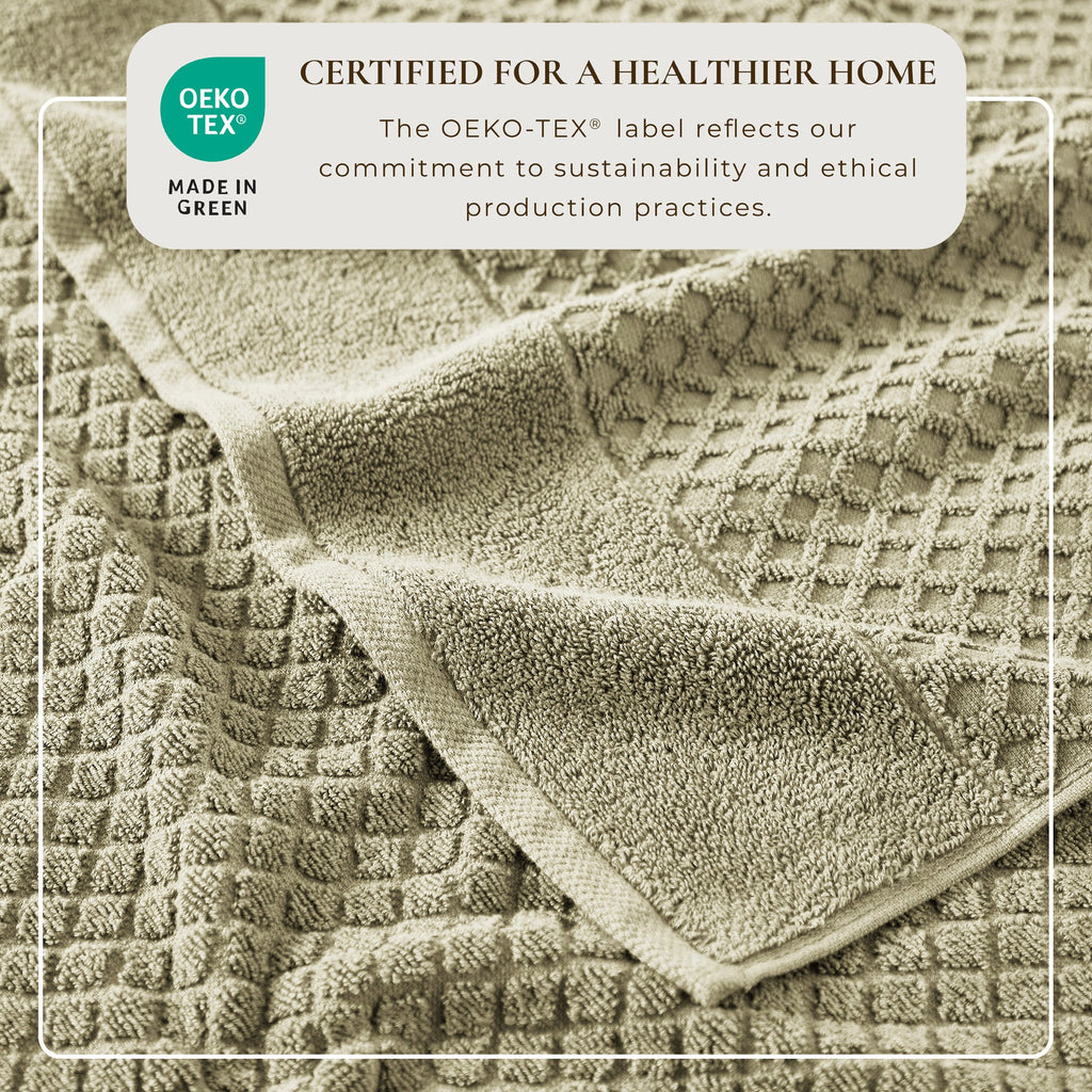 Grayson Cotton Diamond Waffle Weave Bath Towel Set