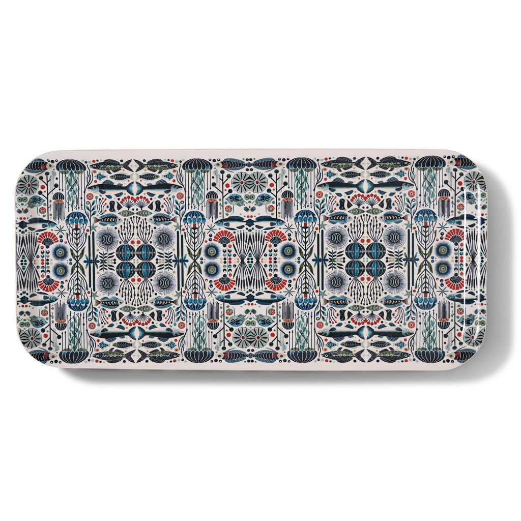 Jellyfish Narrow Birchwood Small Decorative Tray