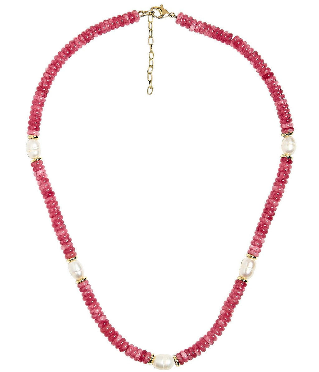 Jenny Quartz Beaded Necklace with Freshwater Pearl