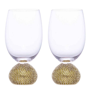 Crystal Bling Stemless Wine Glasses – Set of 2