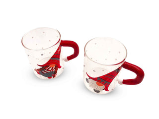 3D Christmas Gnome Glass Coffee Mug