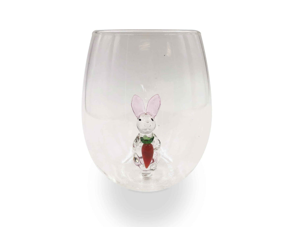 3D Easter Bunny Stemless Wine Glasses – Set of 2