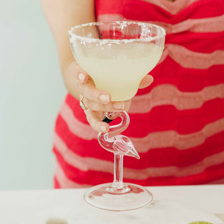 Hand-Blown 3D Flamingo Margarita Glasses – Set of 2