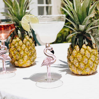 Hand-Blown 3D Flamingo Margarita Glasses – Set of 2
