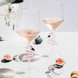 Hand-Blown 3D Flamingo Wine Glasses – Set of 2