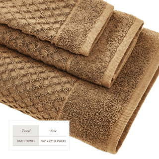 Grayson Cotton Diamond Waffle Weave Bath Towel Set