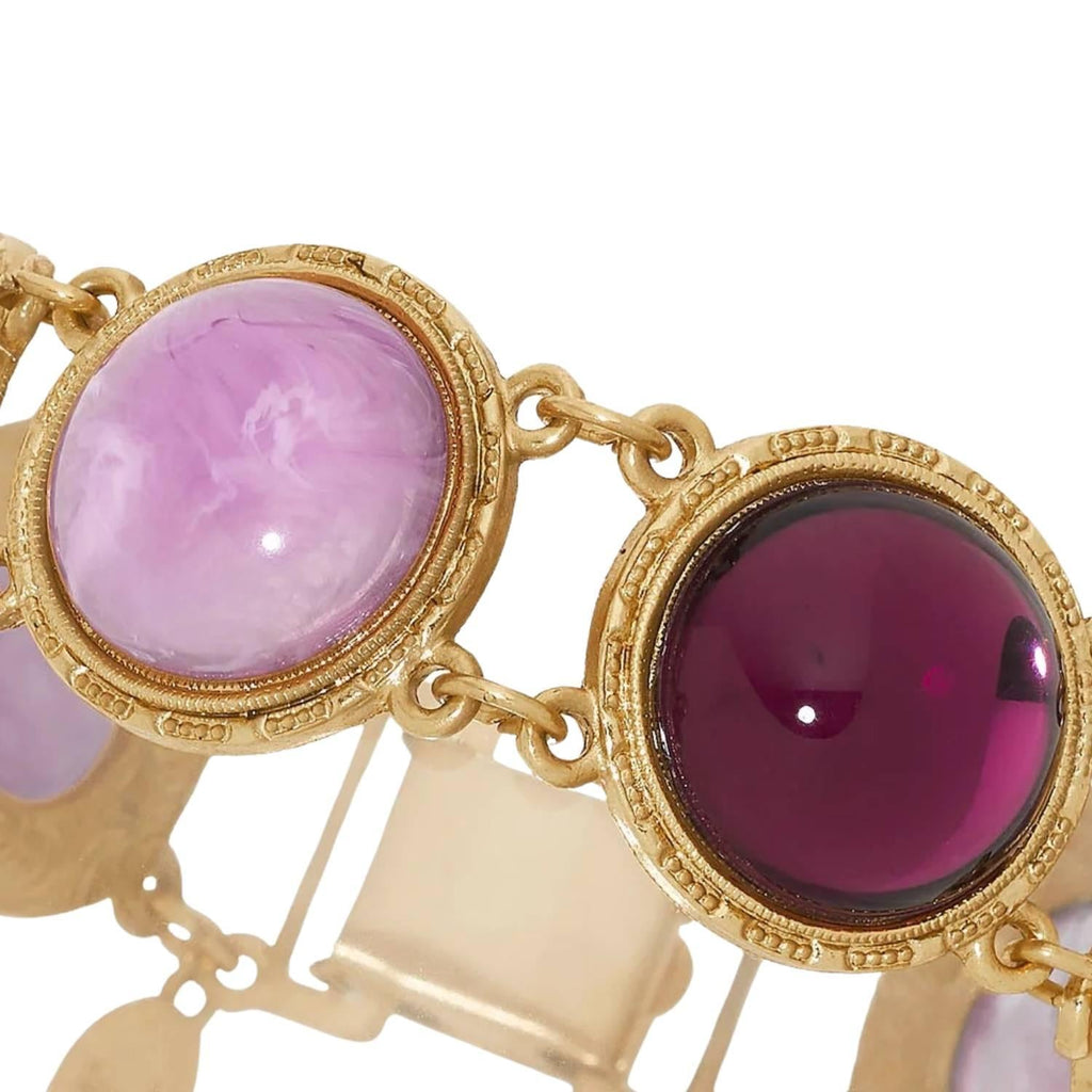 Round Amethyst & Lilac Bracelet