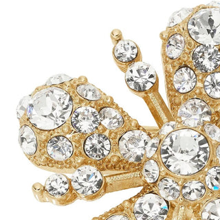 Flower Brooch with Crystals