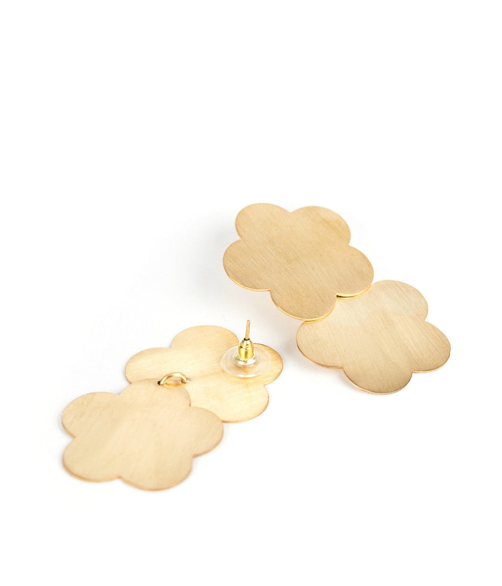Josie 18K Gold Plated Brushed Floral Earrings