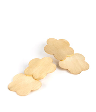 Josie 18K Gold Plated Brushed Floral Earrings