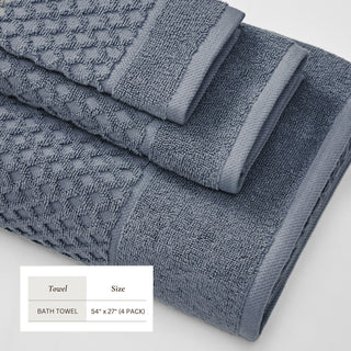 Grayson Cotton Diamond Waffle Weave Bath Towel Set