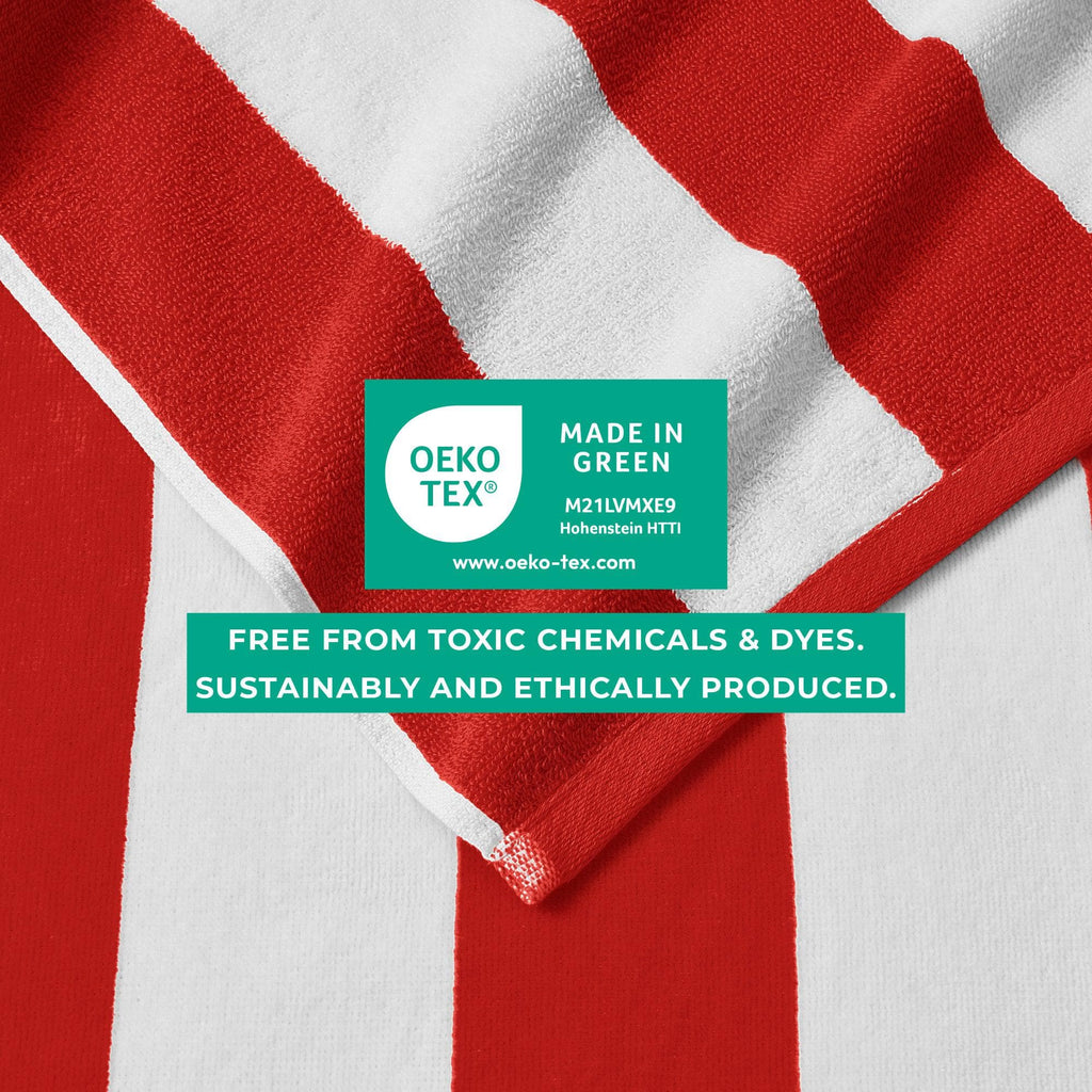 Elegant Cotton Velour Cabana Stripe Beach Towel – Novia Collection