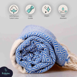 Diamond Turkish Cotton Beach Towel | Quick-Dry & Sand Resistant
