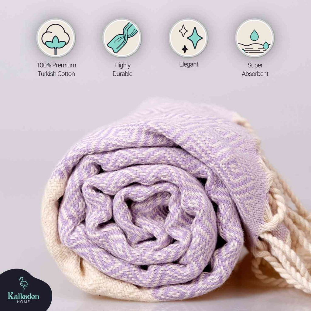 Diamond Turkish Cotton Beach Towel | Quick-Dry & Sand Resistant